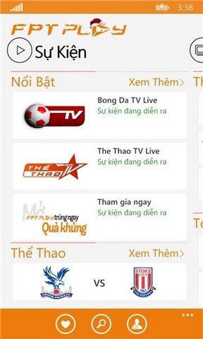 Hướng dẫn xem truyền hình qua FPT Play trên Windows Phone