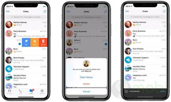 Phiên bản Telegram 5.2 mới nhất mang đến tính năng khôi phục lại các cuộc trò chuyện đã bị xóa, giúp bạn dễ dàng tìm lại những tin nhắn quan trọng.