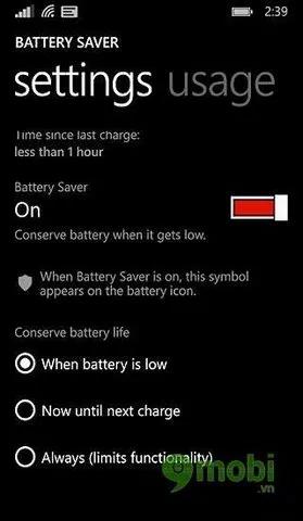 Battery Saver hoạt động ra sao để kéo dài thời lượng pin trên Windows Phone 8.1?