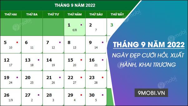 Khám Phá Ngày Tốt, Xấu Tháng 9 Năm 2022, Hoàng Đạo