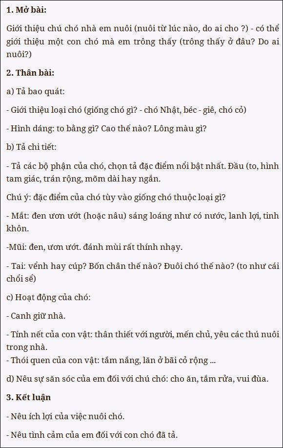 Miêu tả một thú cưng trong gia đình mà em yêu mến