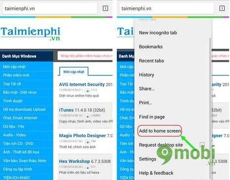 Hướng dẫn chi tiết cách đưa website ra màn hình chính điện thoại