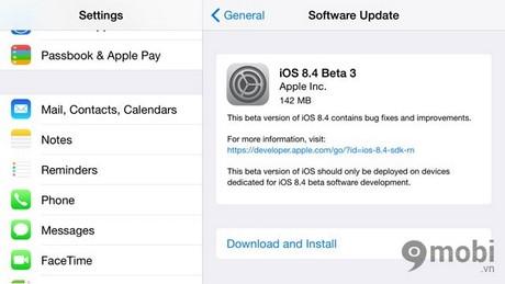 Tải ngay iOS 8.4 beta 3 dành cho iPhone 6 Plus, 6, 5s, 5 và 4s - Phiên bản thử nghiệm mới nhất từ Apple