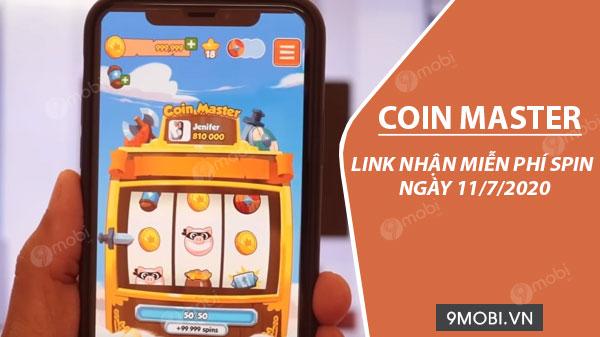 Cập nhật Link nhận Spin Coin Master miễn phí ngày 11/7/2020