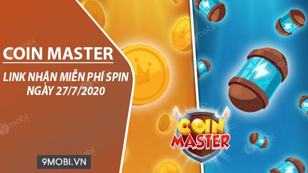 Liên kết nhận Spin Coin Master miễn phí ngày 27/7/2020