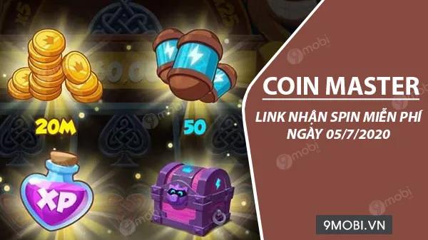 Nhận ngay Link Free Spin Coin Master ngày 05/07/2020