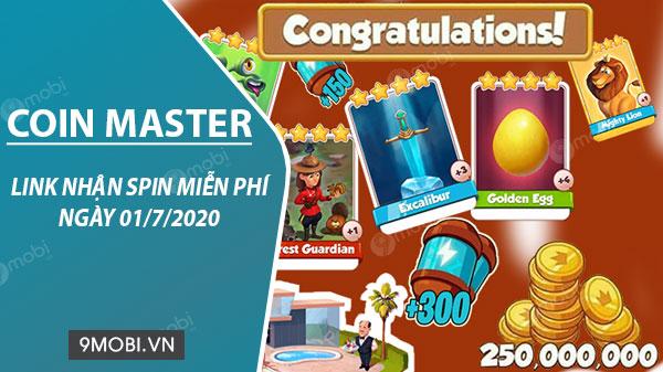 Link Spin Coin Master miễn phí ngày 01/7/2020