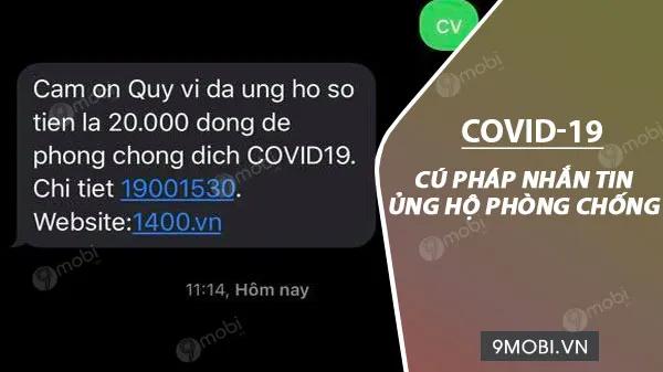 Hướng dẫn cú pháp tin nhắn ủng hộ công tác phòng chống đại dịch Covid-19
