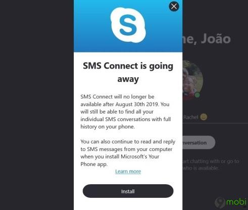 Microsoft chuẩn bị khai tử tính năng SMS Connect trên nền tảng Skype