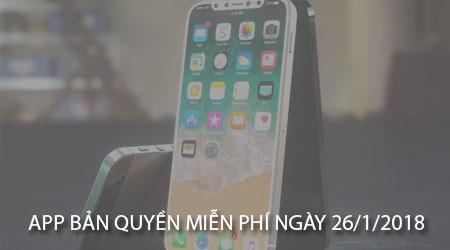 Ưu đãi đặc biệt: Ứng dụng bản quyền miễn phí dành riêng ngày 26/1/2018