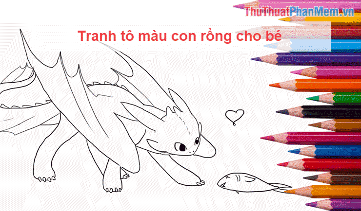 Tranh tô màu hình con rồng dành cho các bé