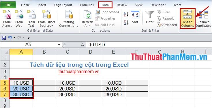 Hướng dẫn chi tiết cách tách dữ liệu trong cột Excel