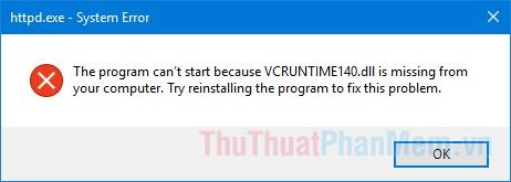 Hướng dẫn khắc phục lỗi thiếu file vcruntime140.dll trên Windows