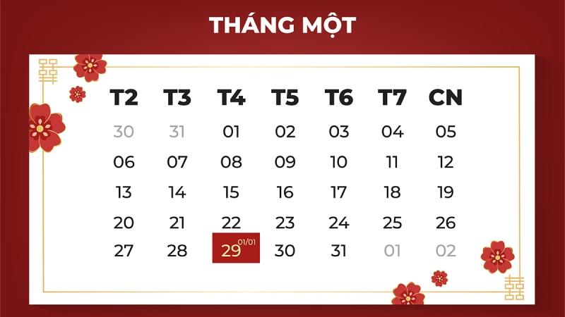 Mùng 1 Tết Ất Tỵ năm 2025 sẽ diễn ra vào ngày nào theo lịch dương?