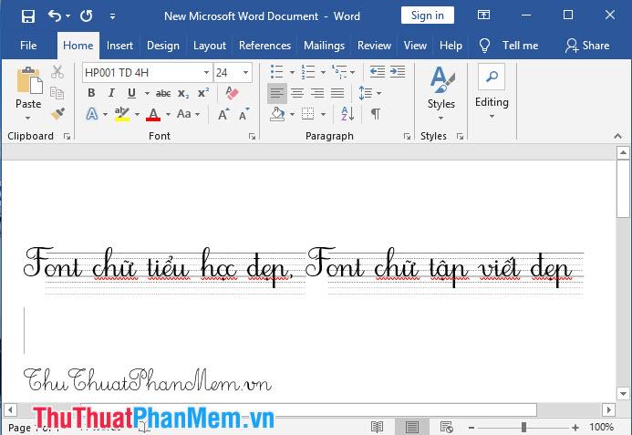 Font chữ tiểu học và font chữ tập viết đẹp - hành trang không thể thiếu cho những ai yêu thích nét chữ thanh thoát.