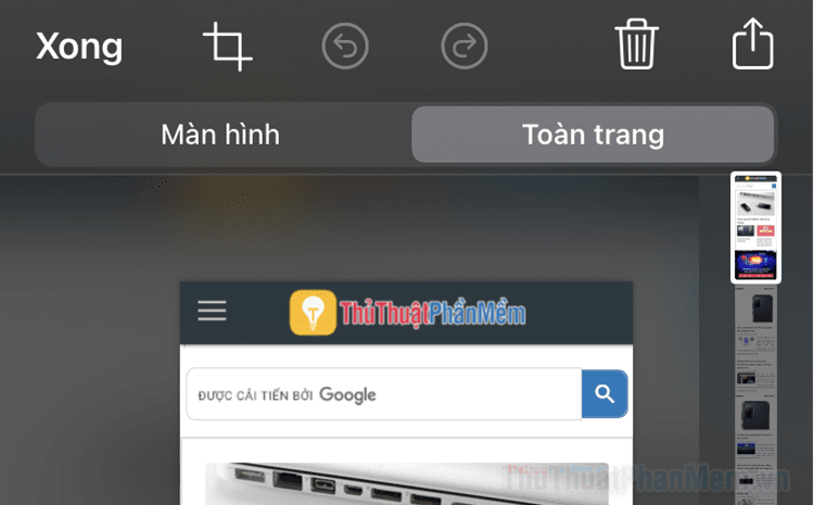 Hướng dẫn chụp màn hình toàn trang trên iOS một cách dễ dàng