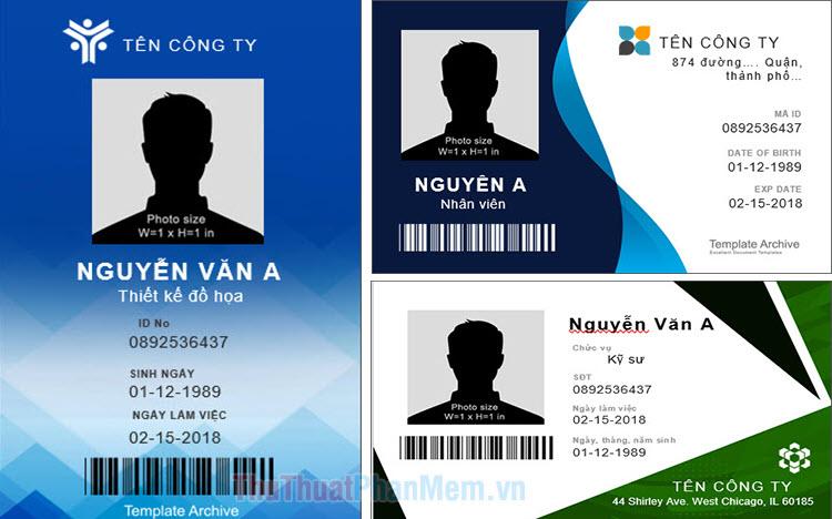 Mẫu thẻ nhân viên chuyên nghiệp trên Word và Excel