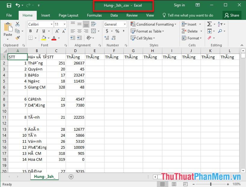 Khắc phục lỗi font tiếng Việt khi mở file CSV bằng Excel