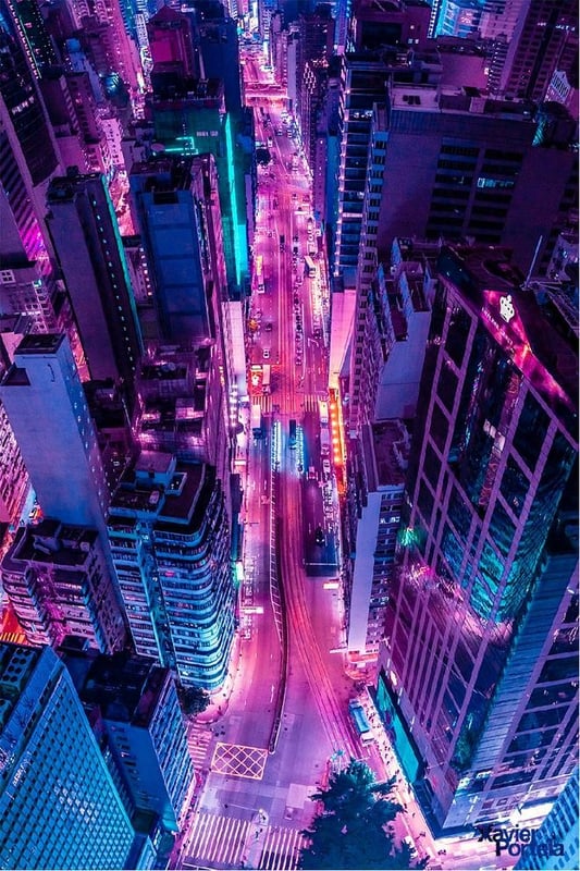 Hong Kong lung linh dưới ánh đèn
